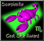 Scorpiosite Cool Site Award - August 28, 2000